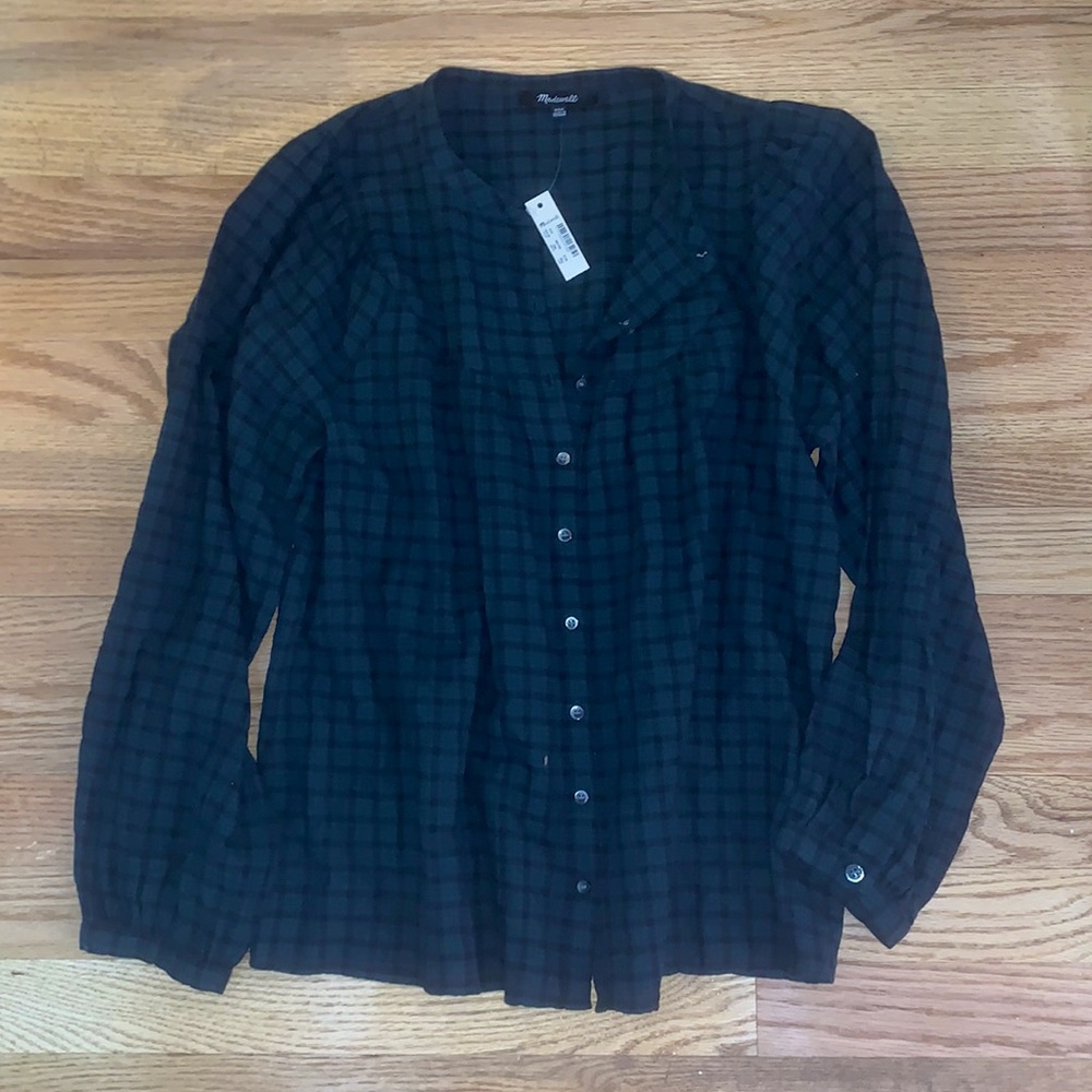 Madewell button down peasant top